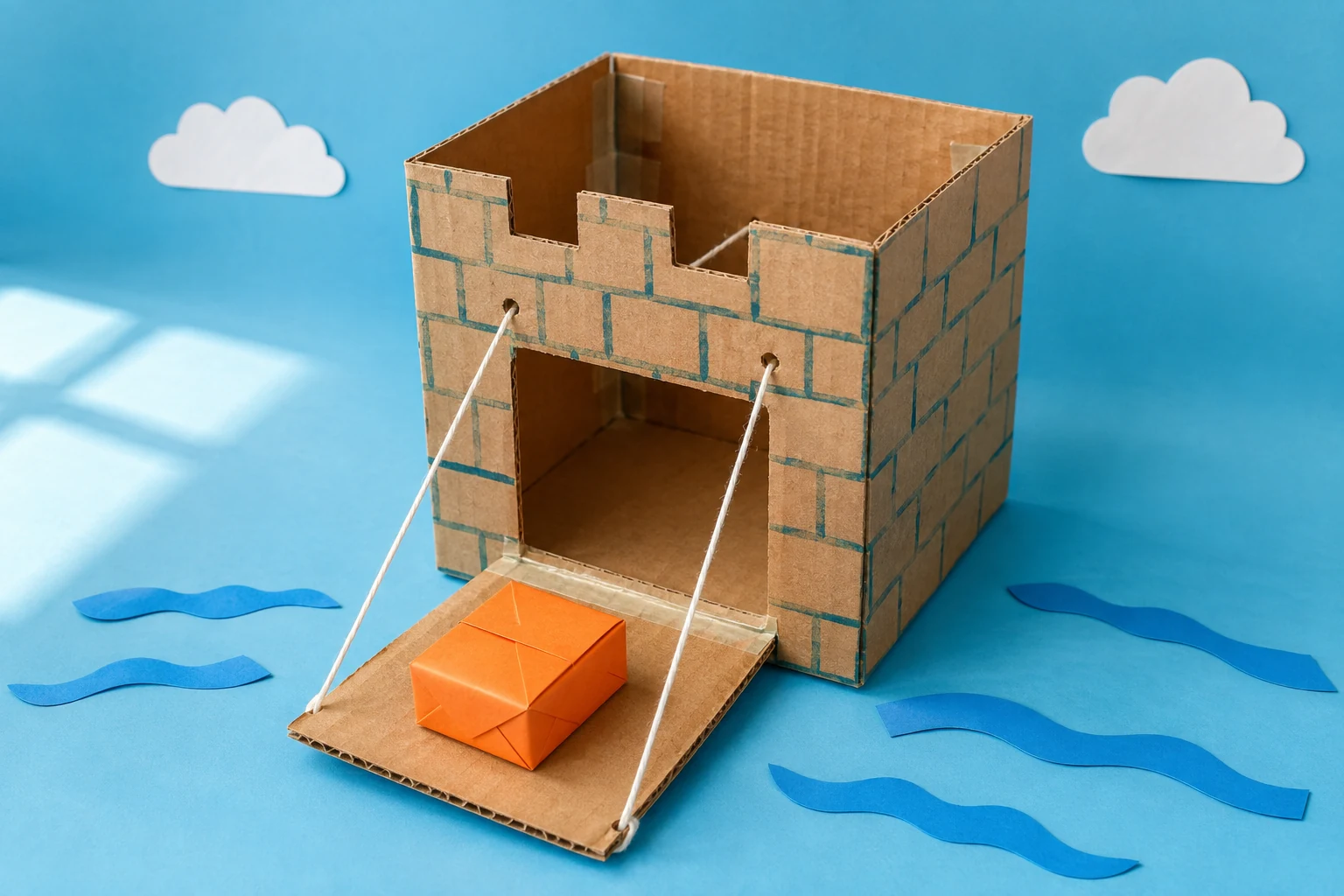 The castle drawbridge, one of the projects explained in the digital book.